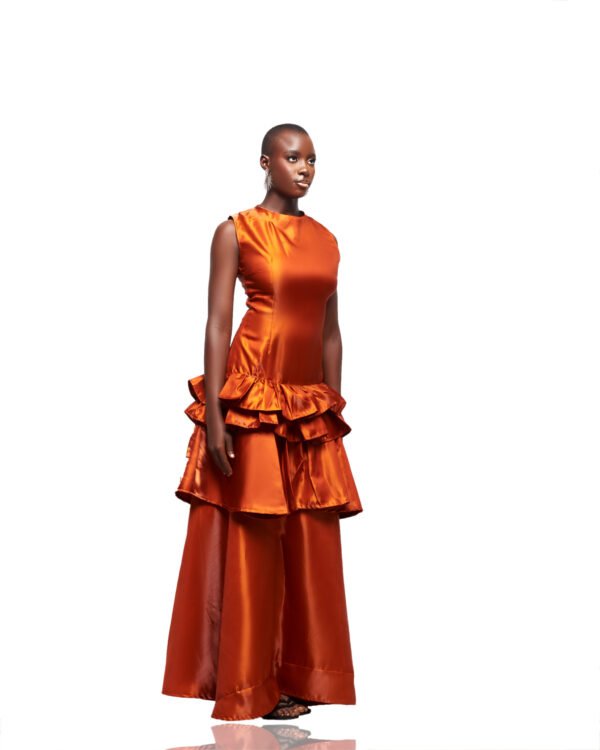 Amber Ruffle Satin Gown - Image 3