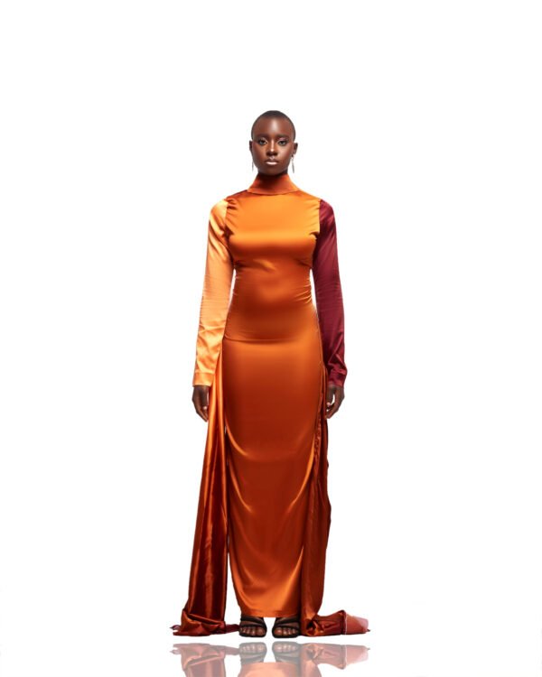 Sunset Glow Satin Gown