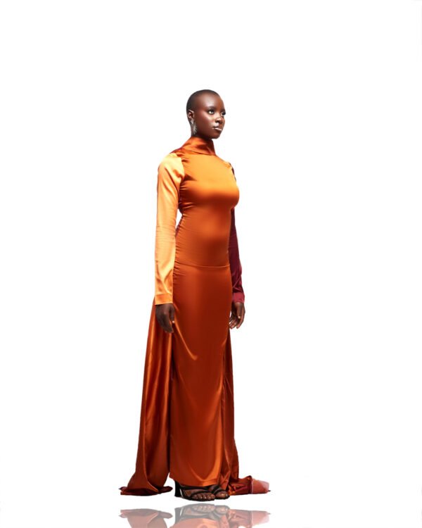 Sunset Glow Satin Gown - Image 3