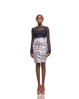 Sequin Skirt & Lace Top Set