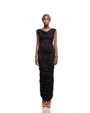 Ruched Textured Maxi Dress