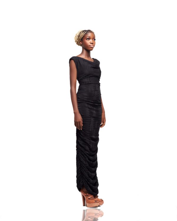Ruched Textured Maxi Dress - Image 3
