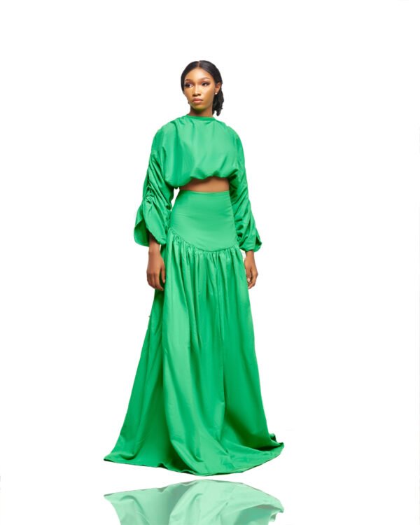 Emerald Ruched Maxi Set - Image 3