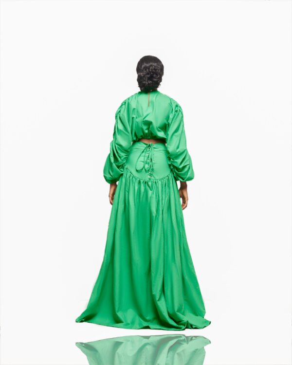 Emerald Ruched Maxi Set - Image 2