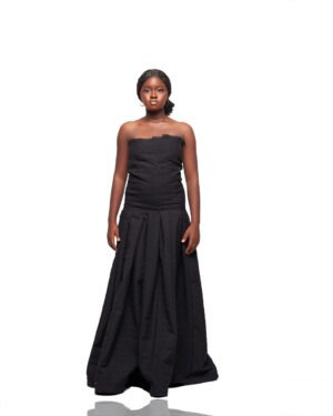 Nuru Strapless Black Gown