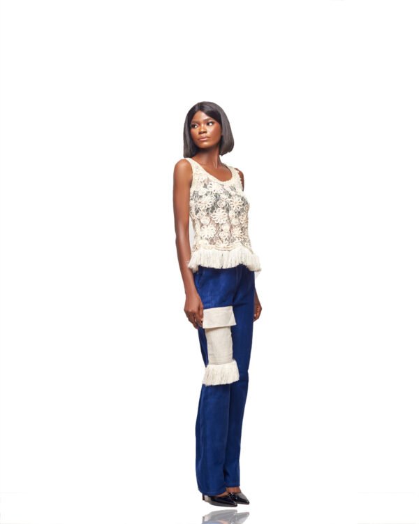 Lace & Contrast Patch Two-Piece Set - Image 3