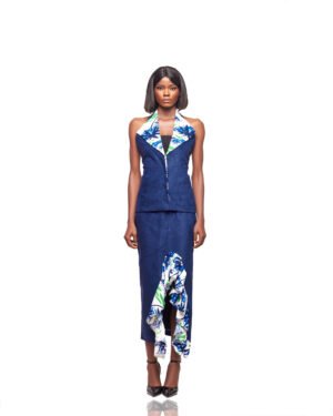 Contrast Collar & Ruffle Hem Set