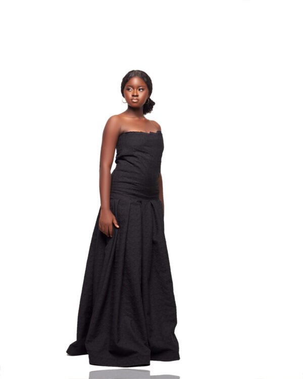 Nuru Strapless Black Gown - Image 3